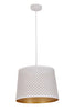 Pendant ES 60W White W/Gold Interior Iron Slanted W/Geometry Pattern OD 350 X H250 mm