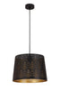 Pendant ES 60W Black W/Gold Interior Iron Slanted W/Fleur Pattern OD 350 X H250 mm