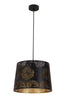 Pendant ES 60W Black W/Gold Interior Iron Slanted W/Starburst Pattern OD 350 X H250 mm