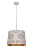 Pendant ES 60W White W/Gold Interior Iron Slanted W/Starburst Pattern OD 350 X H250 mm