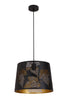 Pendant ES 60W Black W/Gold Interior Iron Slanted W/Maple Leaf Pattern OD 350 X H250 mm