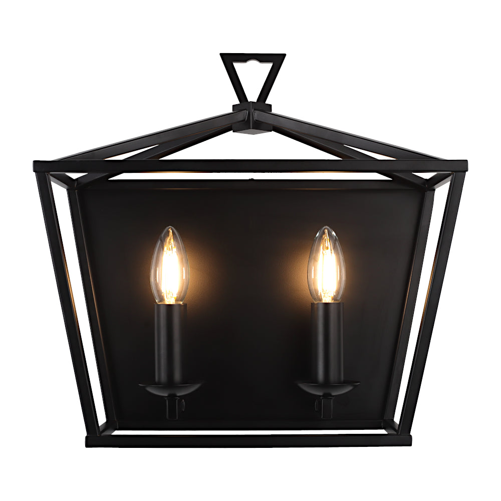 Perren 2 Light Wall Light - Black