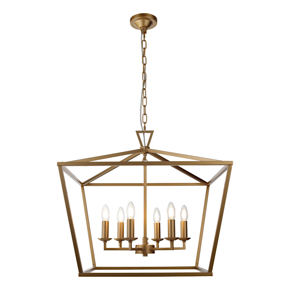 Perren 6 Light Pendant - Matt Gold