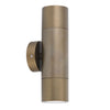 Pillar Up/Dn GU10 Solid Aged Brass IP65 Round B/Plate