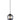 Pendant SES 10W Round Smokey Black (Mirror Finish) Glass W/Black Highlight OD 185mm X H290mm