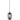 Pendant SES 10W Oval Smokey Black (Mirror Finish) Glass W/Black Highlight OD 160mm X H340mm