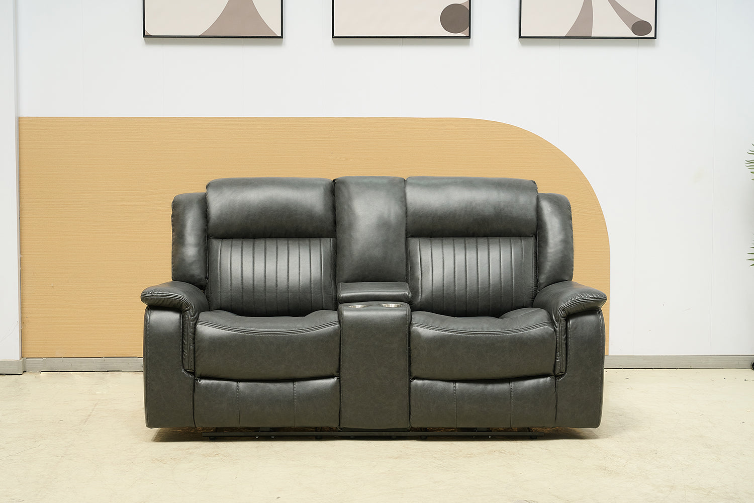 Paragon Power Motion 2 Seater Recliner - Charcoal Black Faux Leather