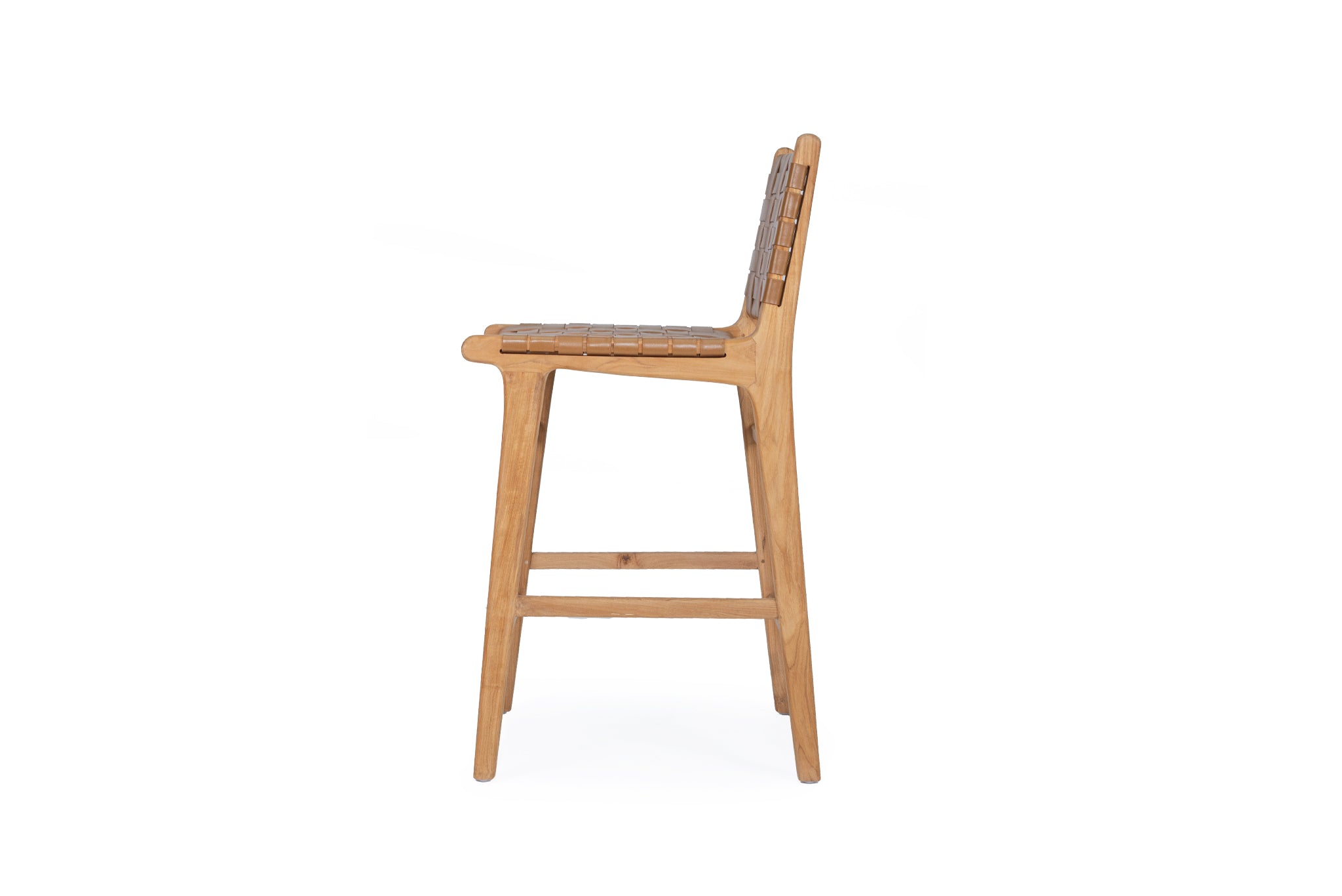 Pasadena Leather Counter Stool - Tan Woven
