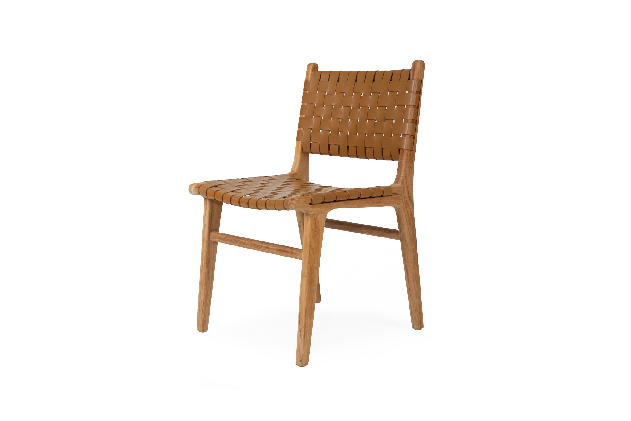 Pasadena Woven Leather Side Chair - Tan