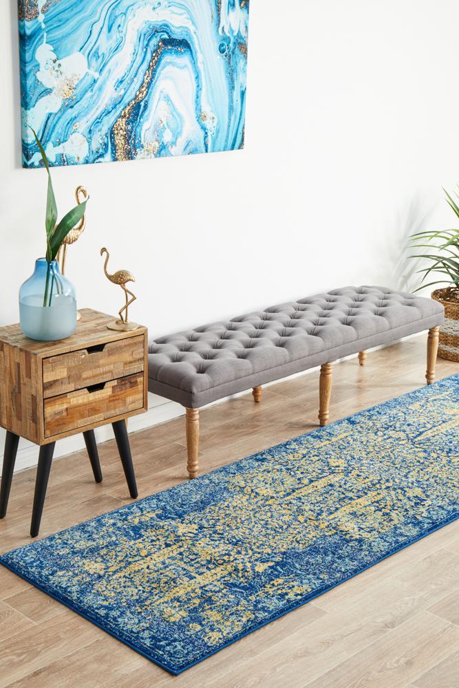 Rufus 411 Royal Blue Runner Rug