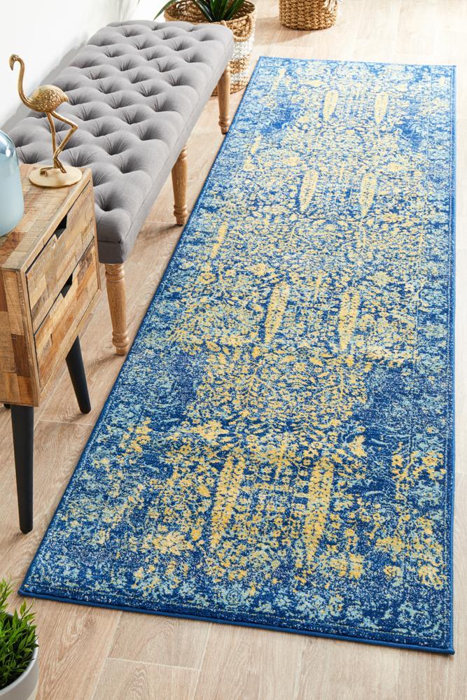 Rufus 411 Royal Blue Runner Rug