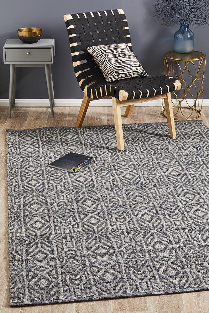 Roxie Sammy Graphite Cobolt Rug