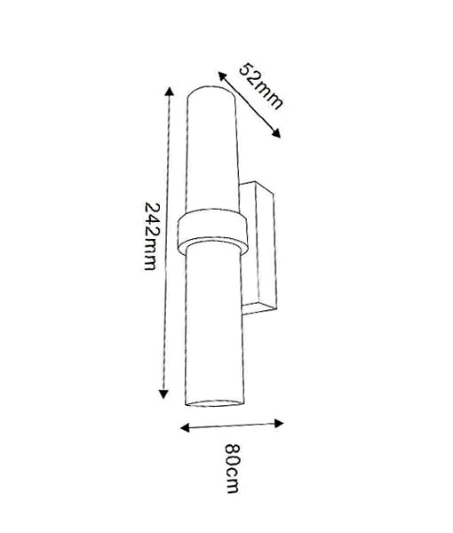 Wall Tubular Light Interior Surface Mounted 6W - Satin Chrome