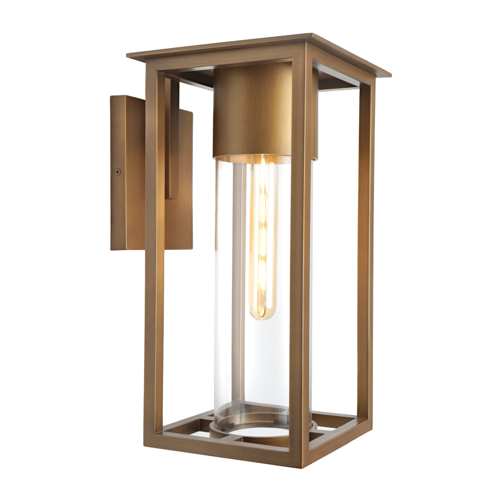 Roper 1 Light Exterior Wall Light - Aged Brass