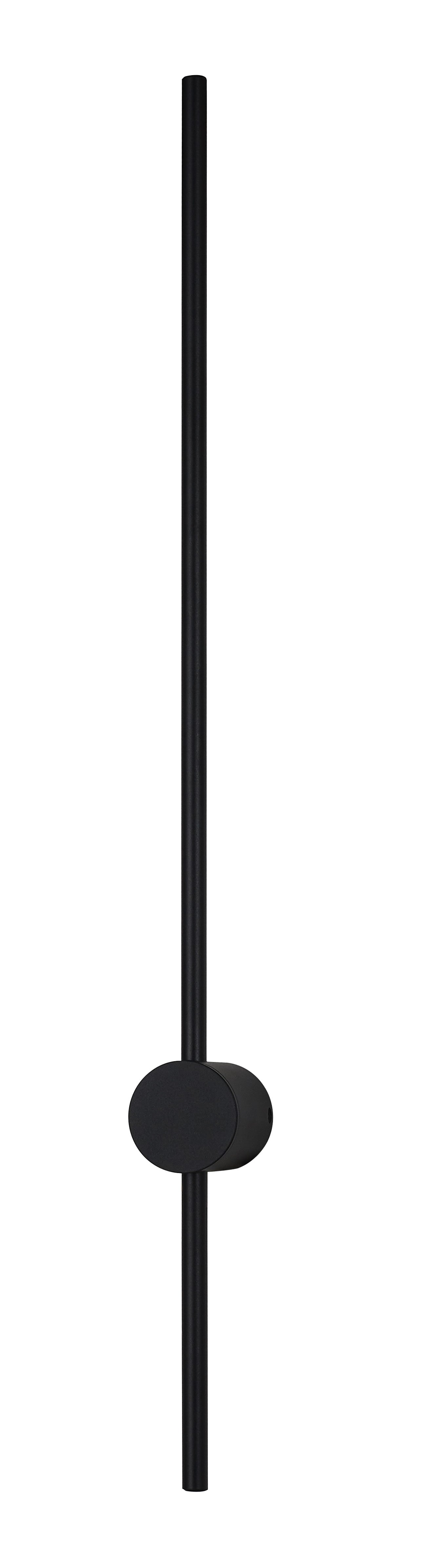 Wall Int S/M 12W Linear Round Black Dual CCT IP20 Fr Diffuser L900 mm 670Lm