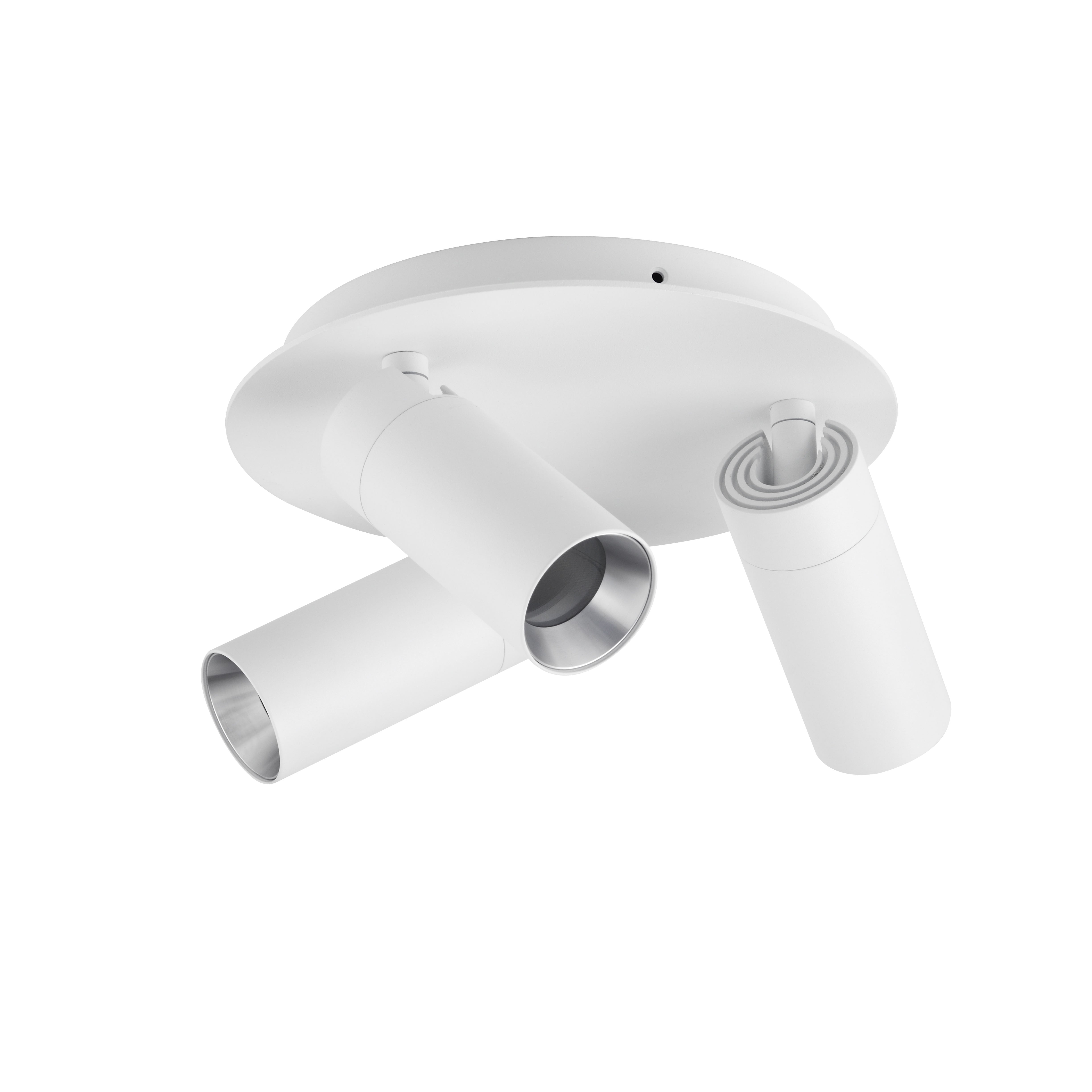 Spot GU10 X 3 Outdoor Ceiling Adjustable White IP54 Round Base OD 240mm X H188mm