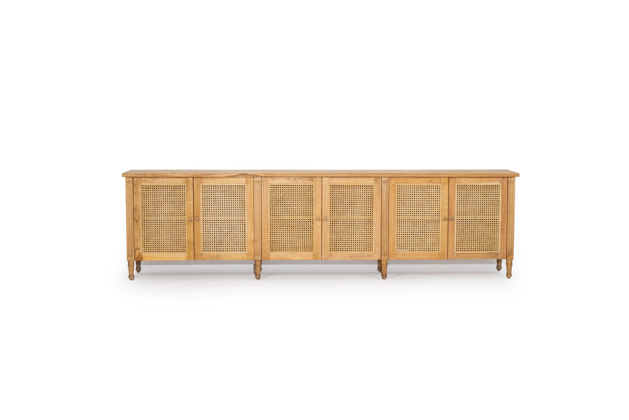 Hamilton Cane 6 Door Sideboard - Weathered Oak