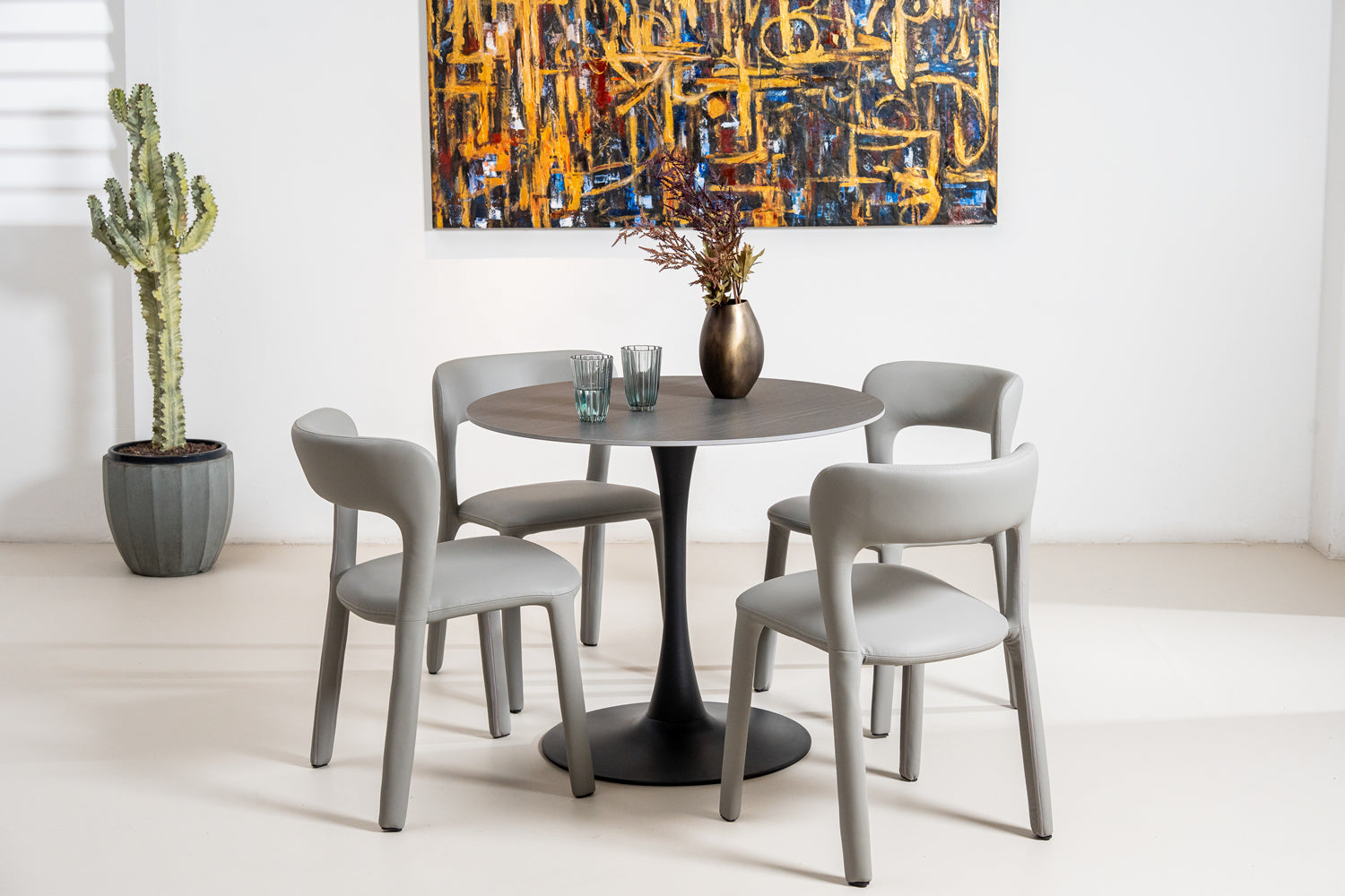 Scandi Dining Table Medium - Black Sand