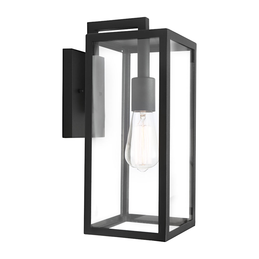 Shyam 1 Light Exterior Wall Light - Black