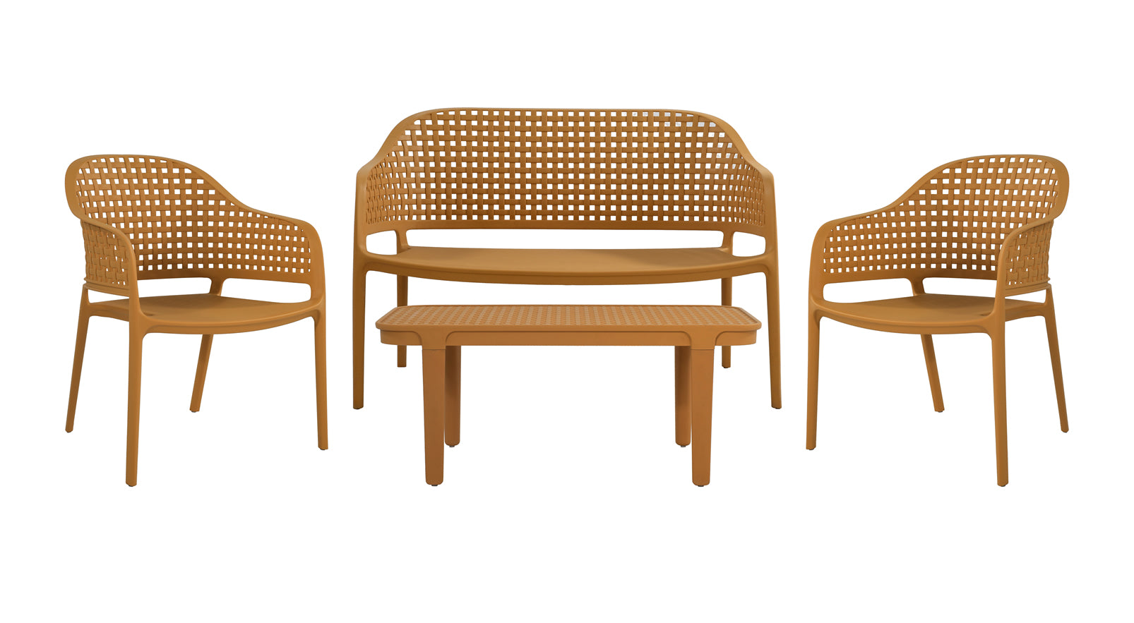 Sershan 4 Pcs Outdoor Sofa Set - Yellow