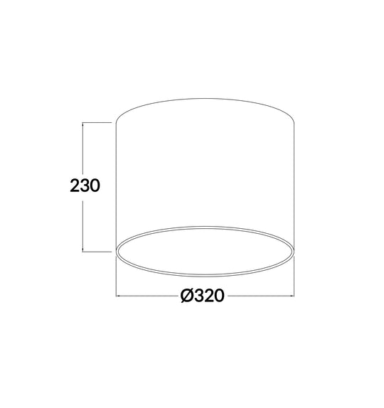 Lampshade Linen Fabric Drum OD 320mm