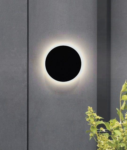 Wall S/M 12W Round Black LED Tri 3K/4.2K/6.5K 1300 Lm IP65 Backlit OD 180mm