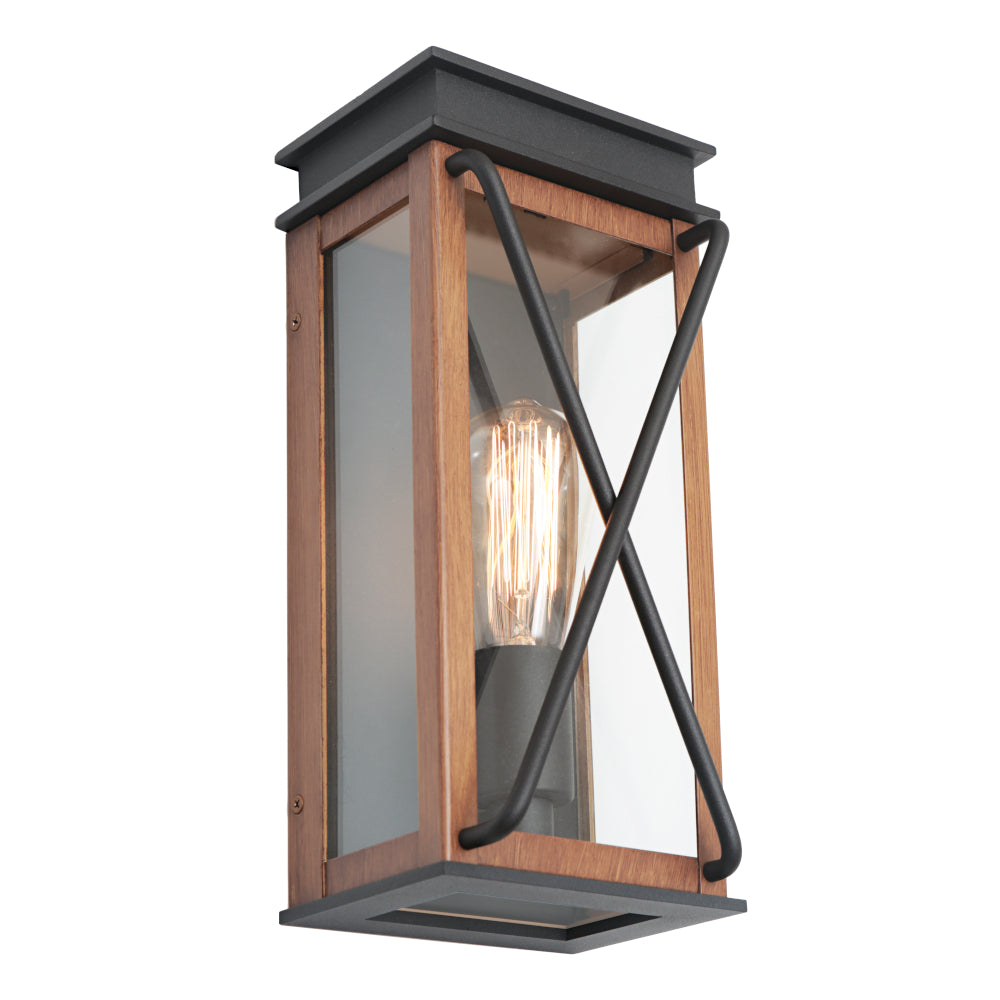 Syler 1 Light Exterior Wall Light - Black