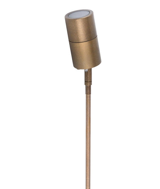 Spike S/Adj 12V Mr16 Solid Aged Brass IP65 L650mm Cable Encl
