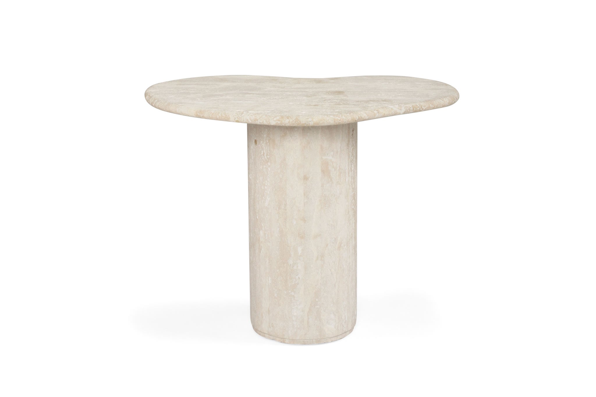 Geo Travertine Organic Side Table 58cm