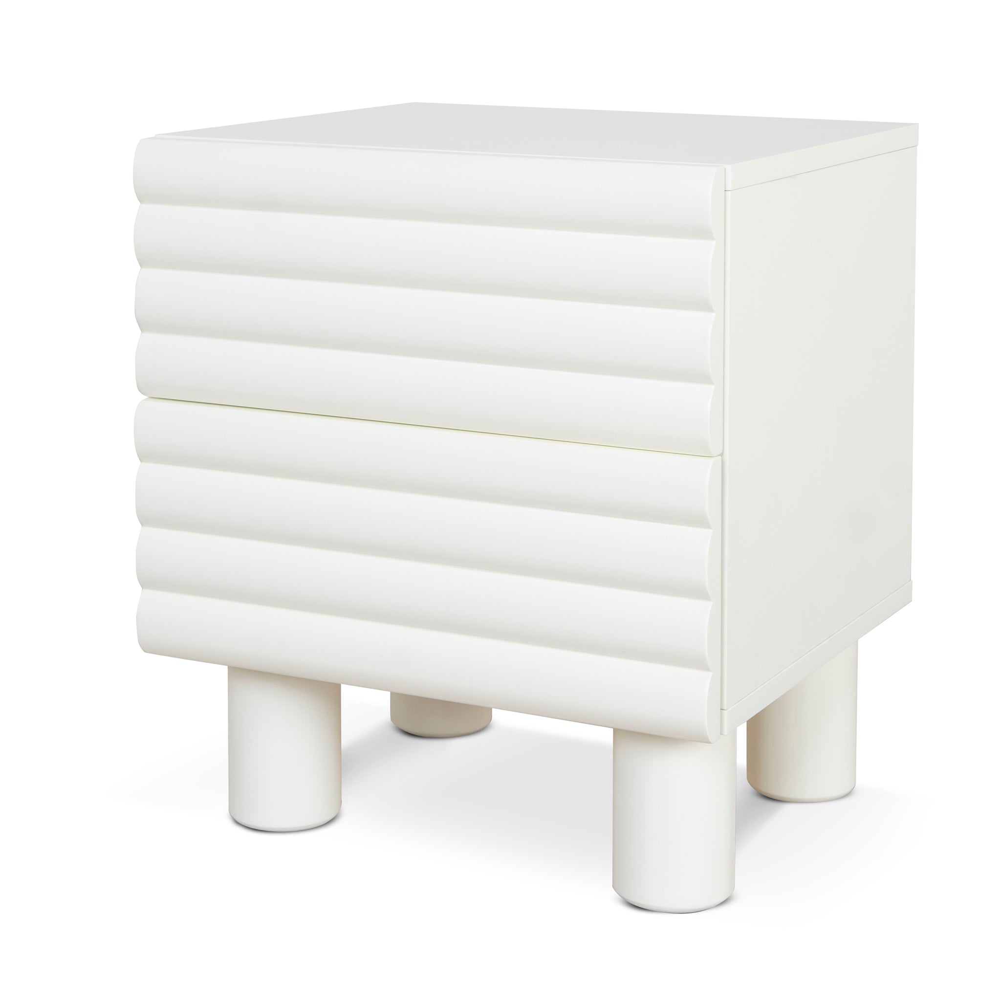 Vasuda 48cm Bedside Table - White
