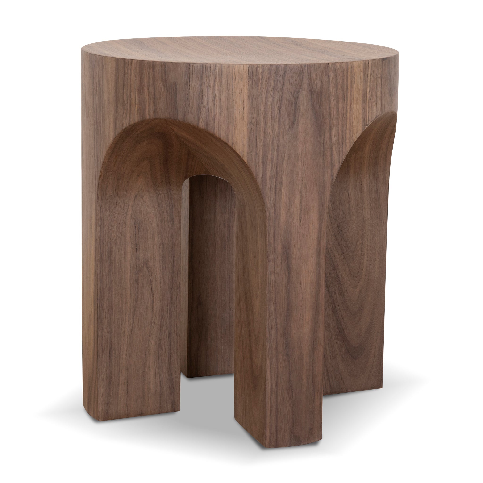 Jozi 49.5cm Round Side Table - Walnut