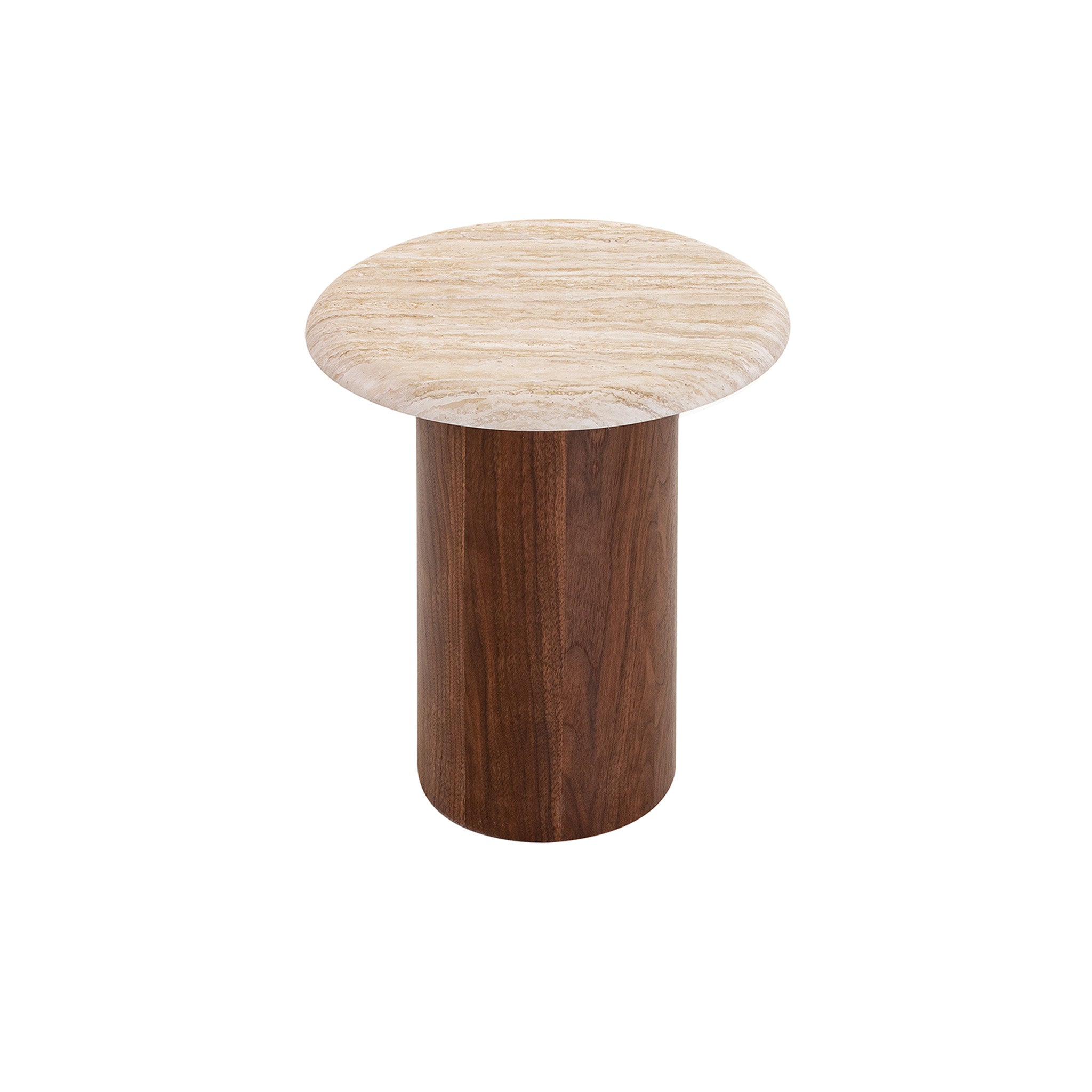 Imperial Walnut Side Table - Stone Look Beige