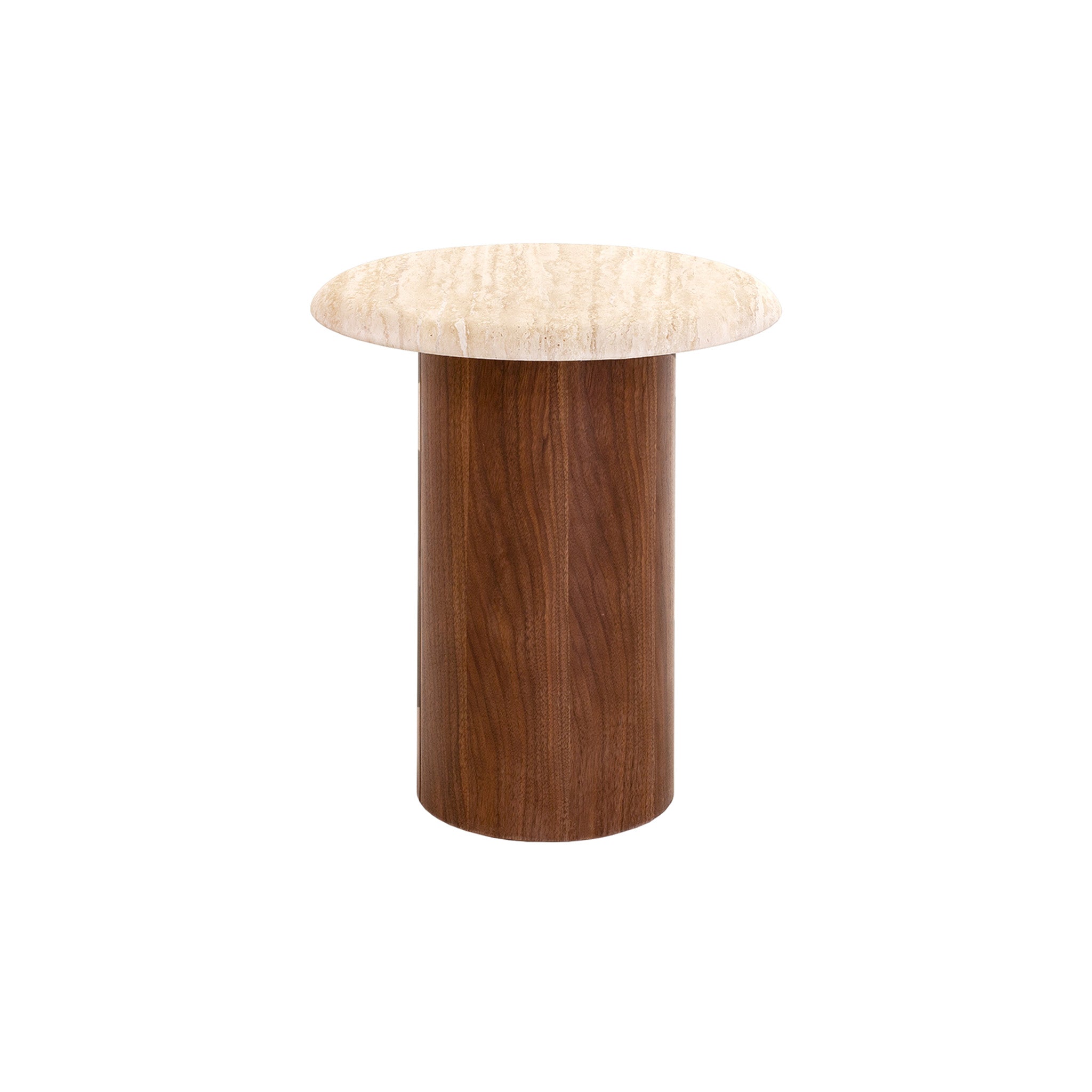 Imperial Walnut Side Table - Stone Look Beige