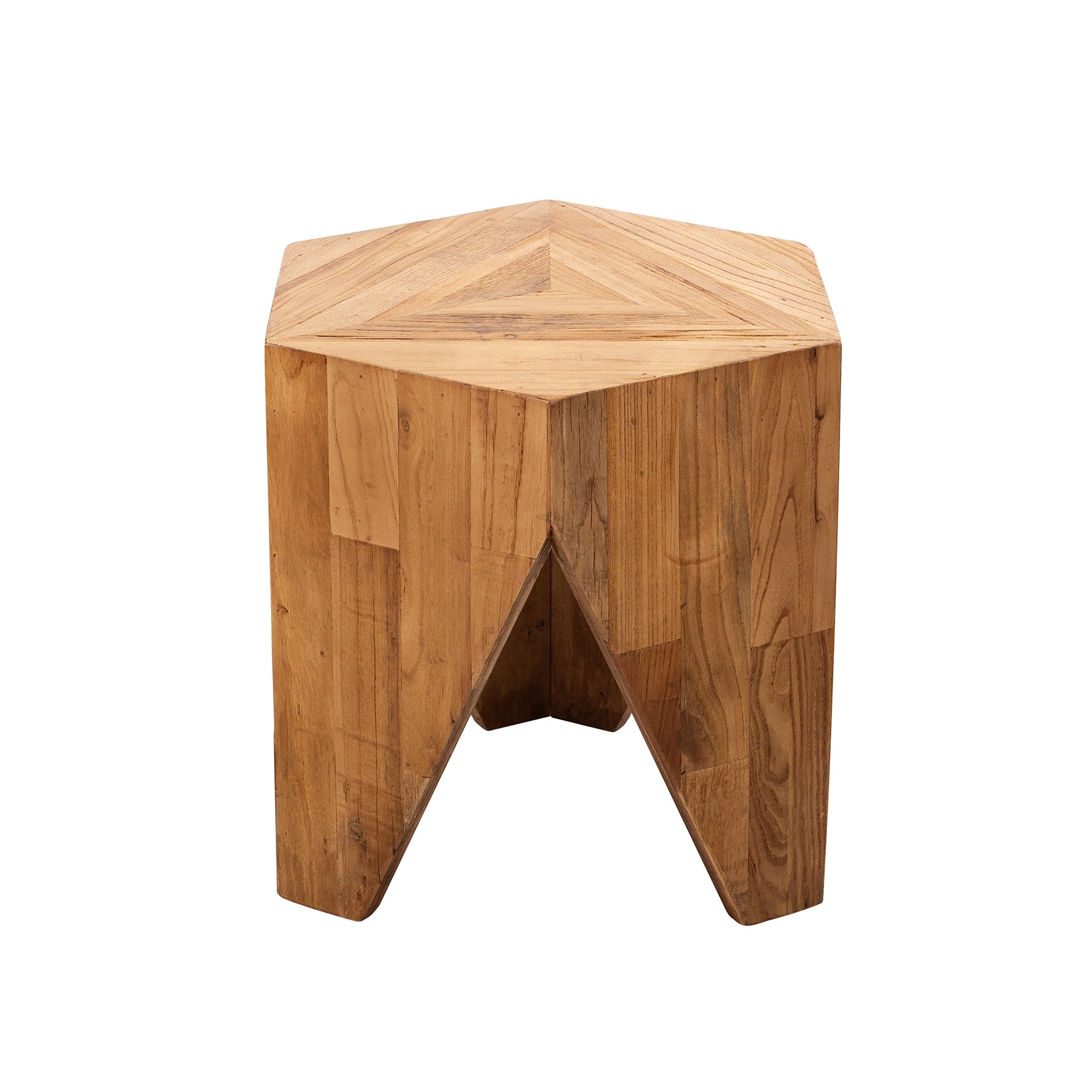 Gold Leaf Elm Side Table - Natural