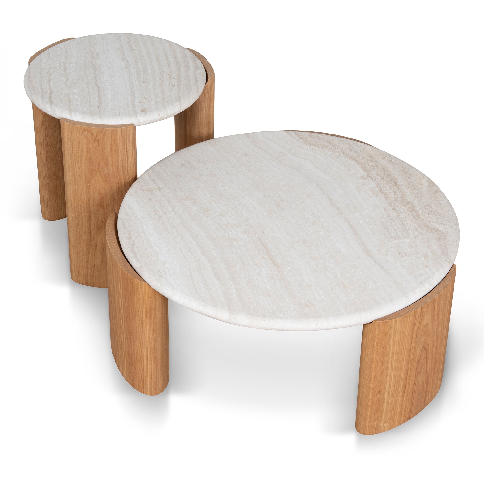 Marbela Nested Marble Coffee Table - Natural