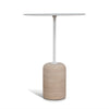 Pravina 45cm Matte White Side Table - Travertine
