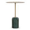 Pravina 45cm Brushed Gold Side Table - Green Crystal