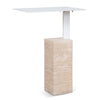 Hilaria 40cm Matte White Side Table - Natural