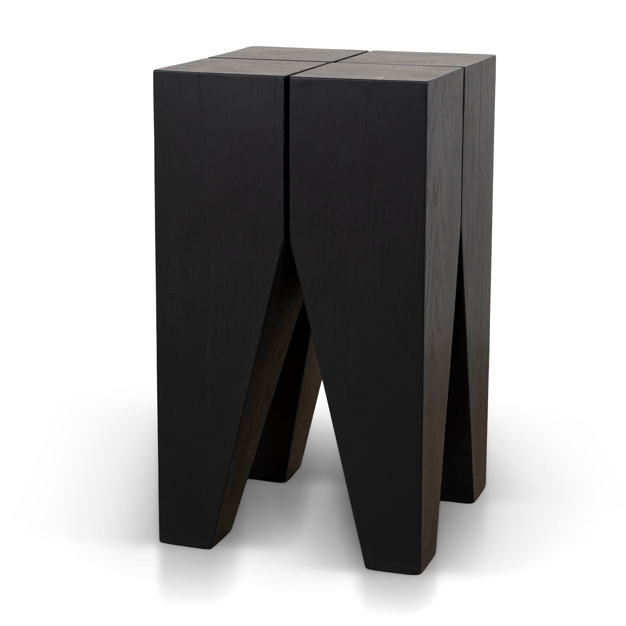 Velour 27cm Square Side Table - Full Black