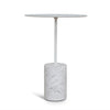 Pravina 45cm Matte White Side Table - Carrara Marble