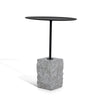 Kelvin 45cm Matte Black Side Table - Faceted Granite Marble