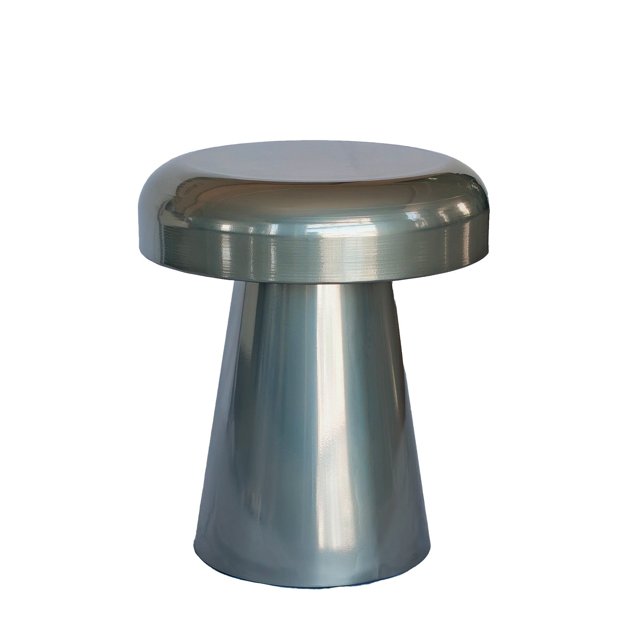 Zavro 40cm Round Side Table - Powder Silver