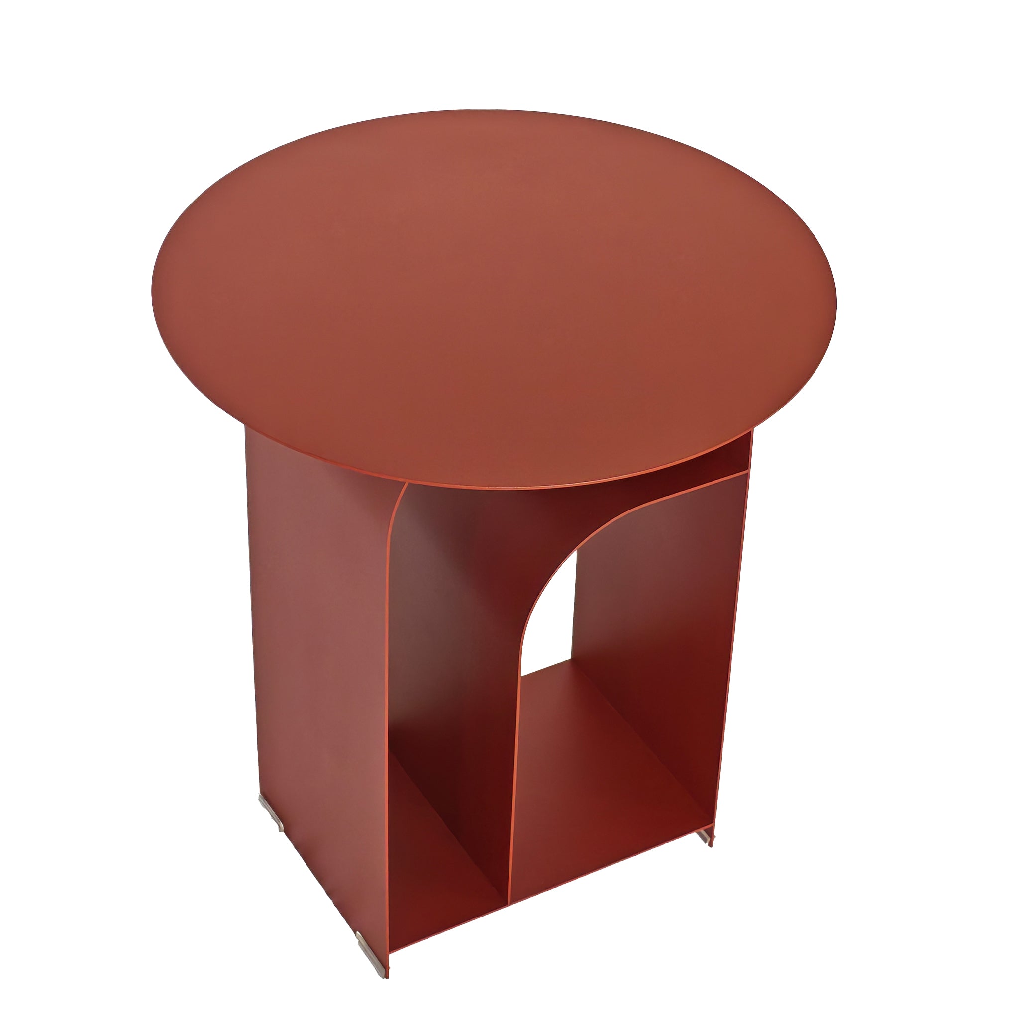 Orrica 38cm Round Side Table - Burgundy Red