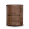 Leonard 46cm Round Bedside Table - Walnut