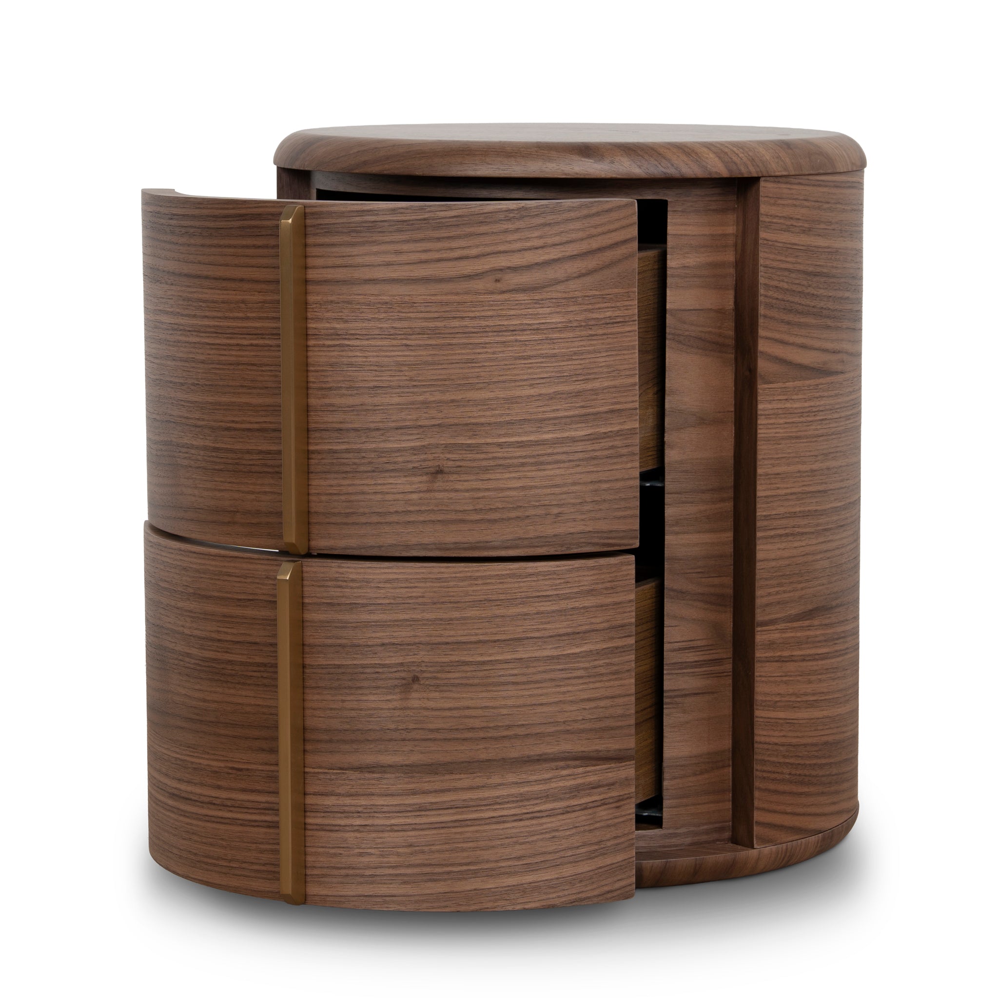 46cm Leonard 46cm Round Bedside Table - Walnut