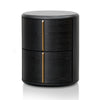 Leonard 46cm Round Bedside Table - Black