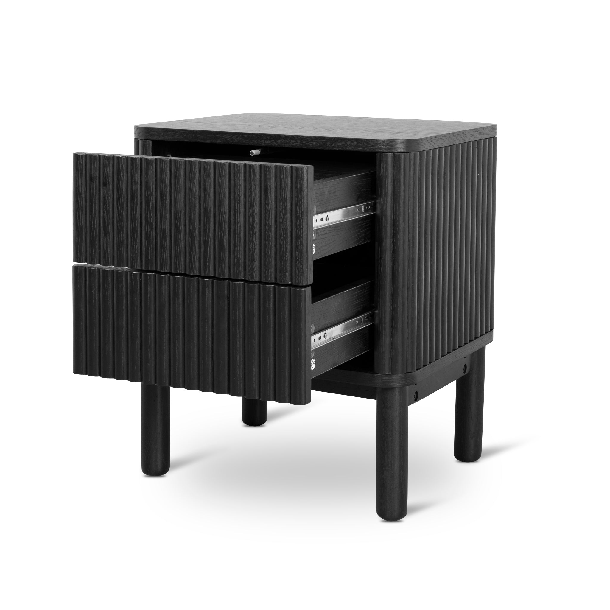 Melita Bedside Table - Full Black