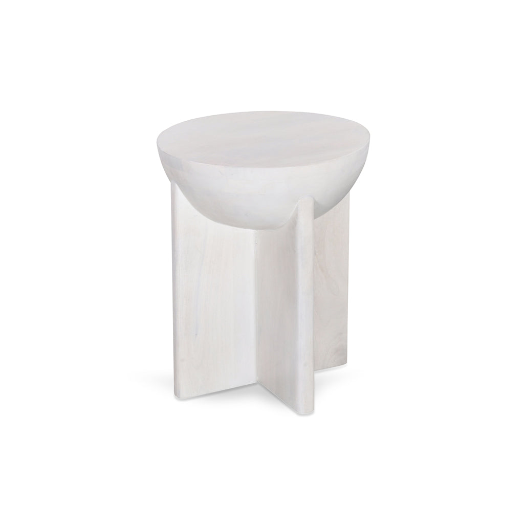 Savio 40cm Round Side Table - Cafe White