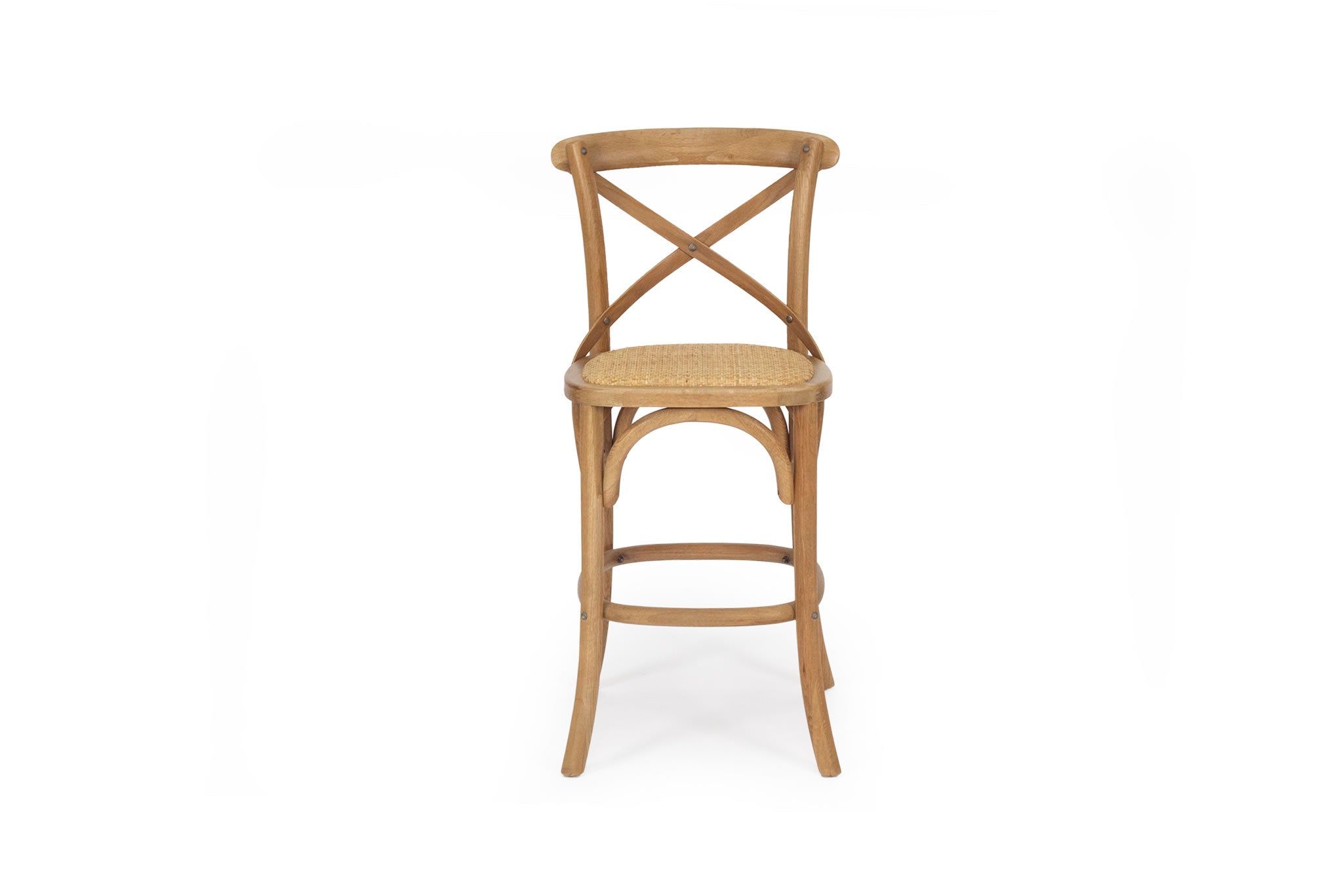 Cross Back Stool - Natural Oak
