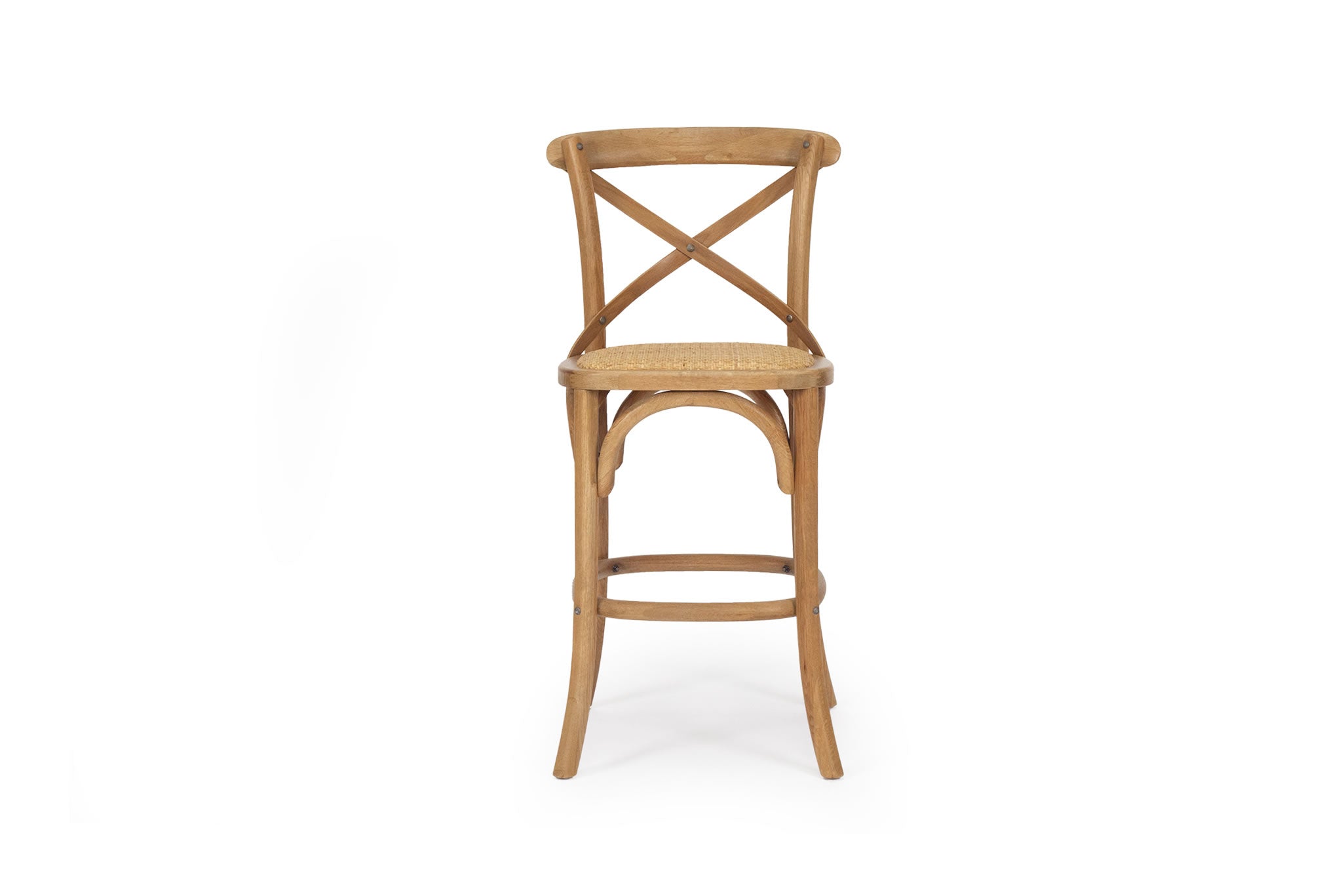 Cross Back Stool - Natural Oak